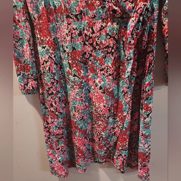 Paraphrase Floral Long Sleeve Faux Wrap Dress in Size XL Extra Large - Picture 6 of 10